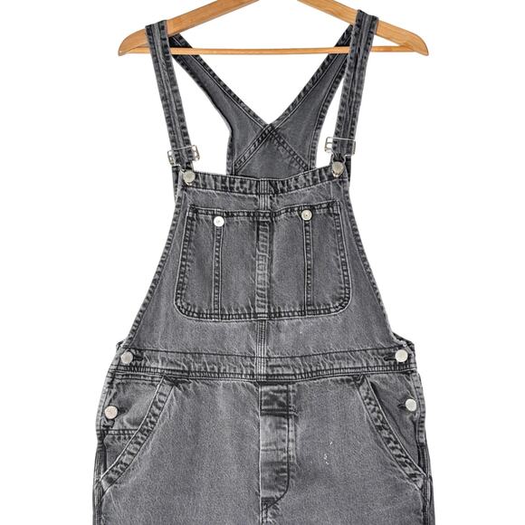 Free People The Boyfriend Denim Overalls Straight Leg Revolve, Dark Gray | 27 - Picture 3 of 9